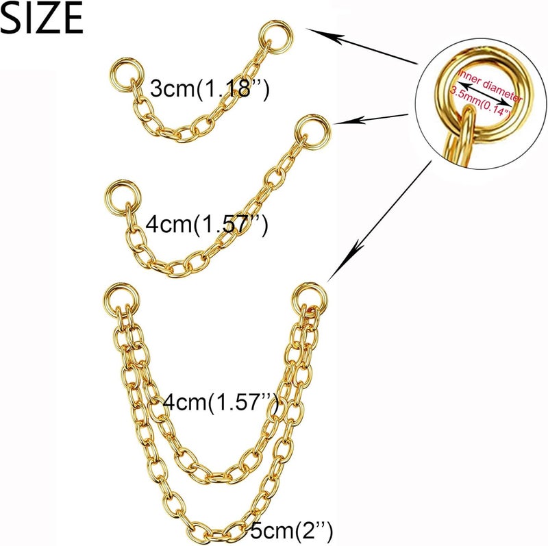 Goenjoy 6Pcs 14K Gold Plated Earrings Connector Chains Set for Women, Convertible Dangle Chain for Helix Earrings Double Piercings 30mm 40mm - Image 4